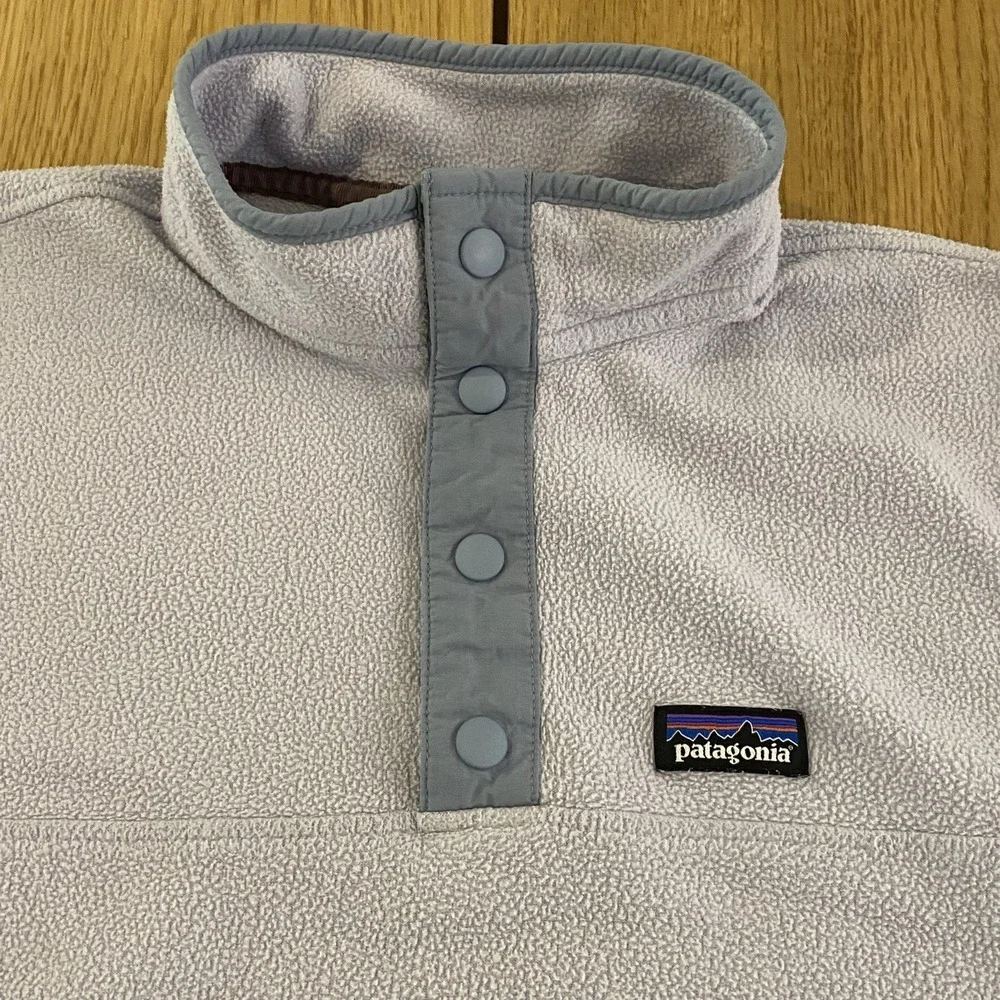 Patagonia‎ Youth 1/4 Snap Fleece Unisex 10/M Gray Long Sleeve